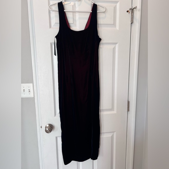 Vintage Laundry by Shelli Segal Velvet and Silk Dress with corset lace and slit - Picture 2 of 3